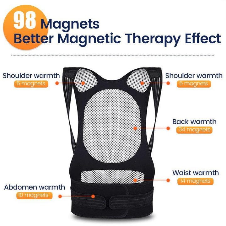 Tourmaline Self Heating Magnetic Therapy Waist Shoulder Back Posture Corrector Spine Support Back Brace Self-heating Vest Belt - MRSLM