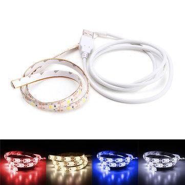 50CM USB Pure White Warm White Red Blue 2835 SMD Waterproof LED Strip Backlight for Home DC5V - MRSLM