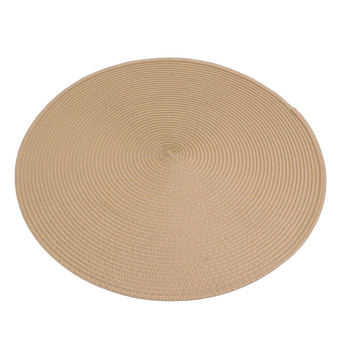 Round Jacquard Woven Non Slip Placemats Kitchen Dining Table Mat Heat Resistant 6 Colors - MRSLM