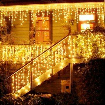 Christmas 4M 96 LED Indoor Outdoor String Lights 220V Curtain Icicle Drop LED Party Garden Stage Decorative Light - 220V EU Plug - MRSLM