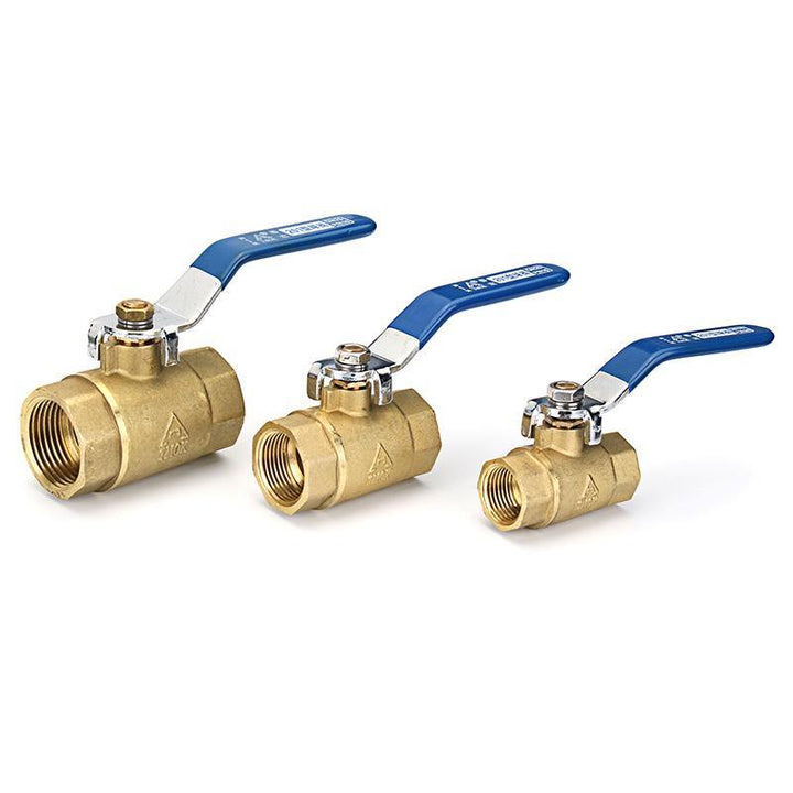 TMOK TK201 1/2" 3/4" 1" Female Brass Two Piece Full Port Thread Ball Valves with Vinyl Handle - MRSLM