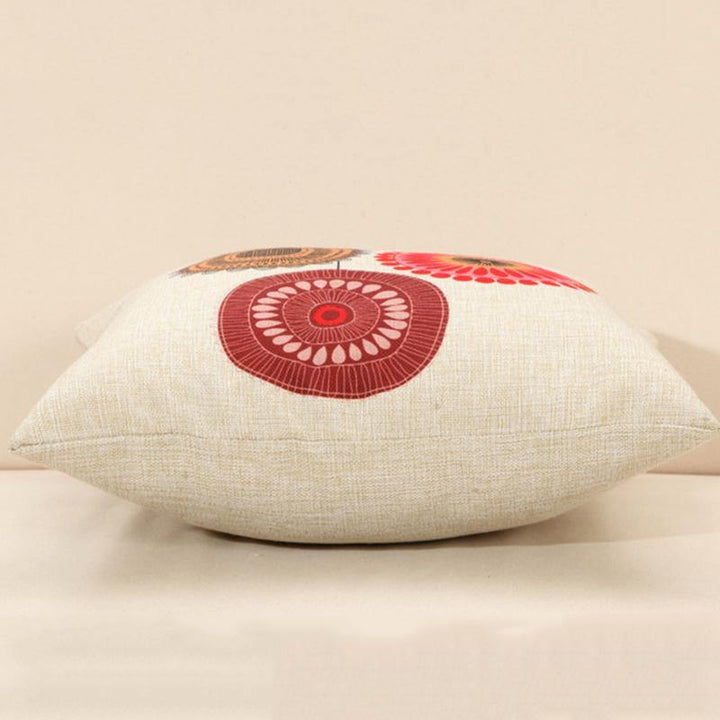 Concise Style Flower Pattern Decoration Cushion Cover Square Linen Pillow Case - MRSLM