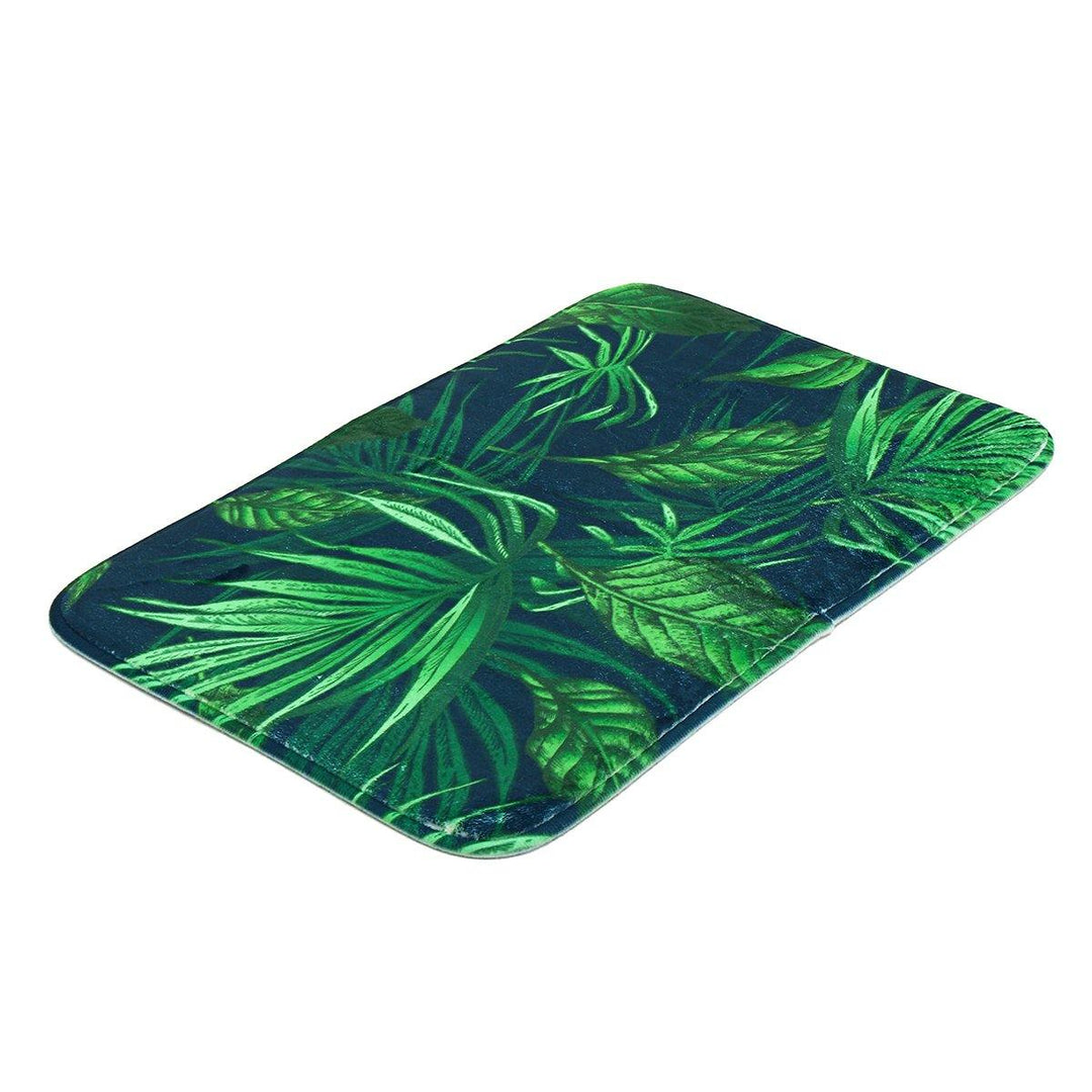 Tropical Plants Waterproof Shower Curtain Fabric With Hooks Ring Polyester Bathroom Rugs Mat - MRSLM