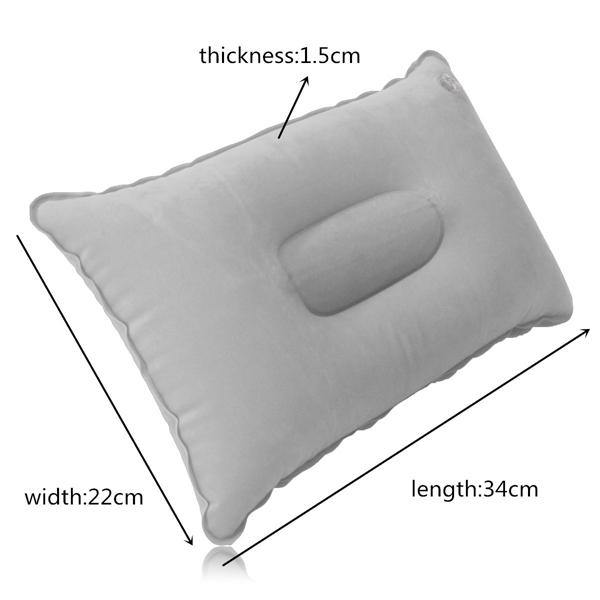 Folding Double Sided Inflatable Pillow Suede Fabric Cushion Camping Home Bedding Decor - MRSLM