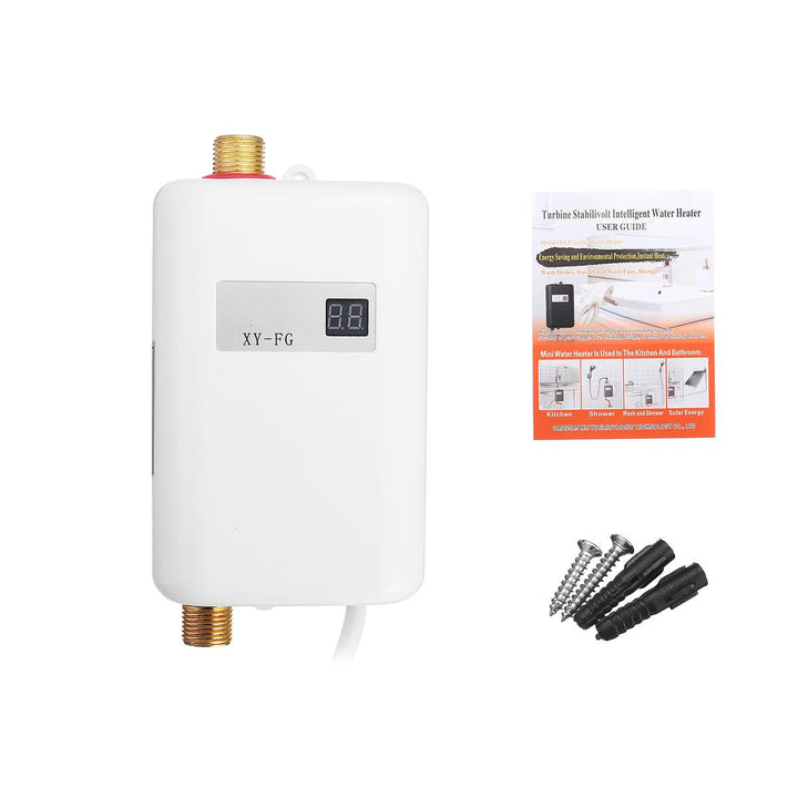 220V 3.8KW LCD Electric Tankless Instant Hot Water Heater for Bathroom Kitchen - MRSLM