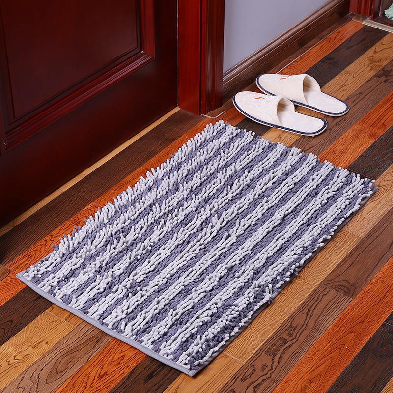 Colorful Chenille Striped Rectangle Fluffy Floor Carpet Cover Mat Area Rug Living Bedroom Home Decoration - MRSLM