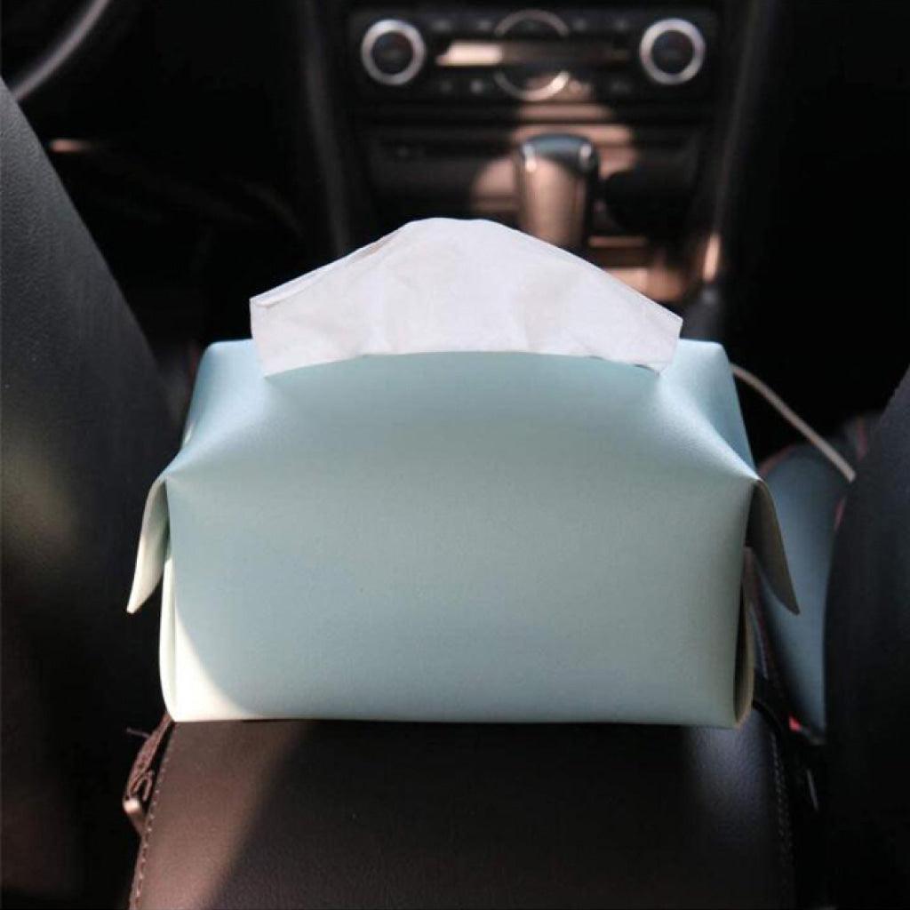 Blue Polyurethane Leather Tissue Box Cover - MRSLM