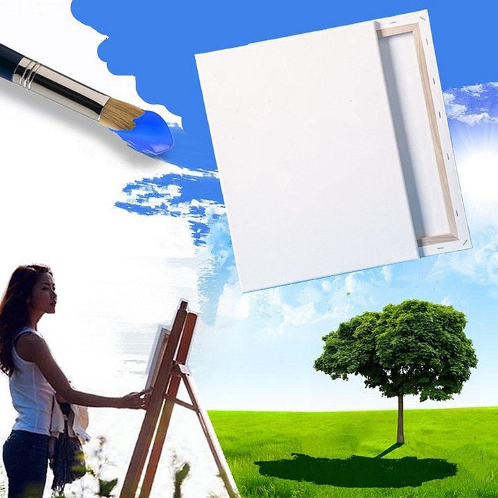 White Blank Square Canvas Painting Drawing Board Wooden Frame For Art Artist Oil Acrylic Paints - MRSLM