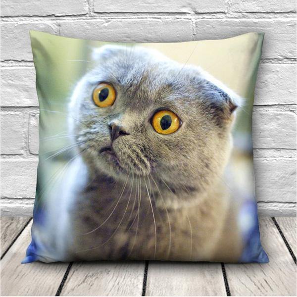 3D Cute Expressions Cats Throw Pillow Cases Sofa Office Car Cushion Cover Gift - MRSLM