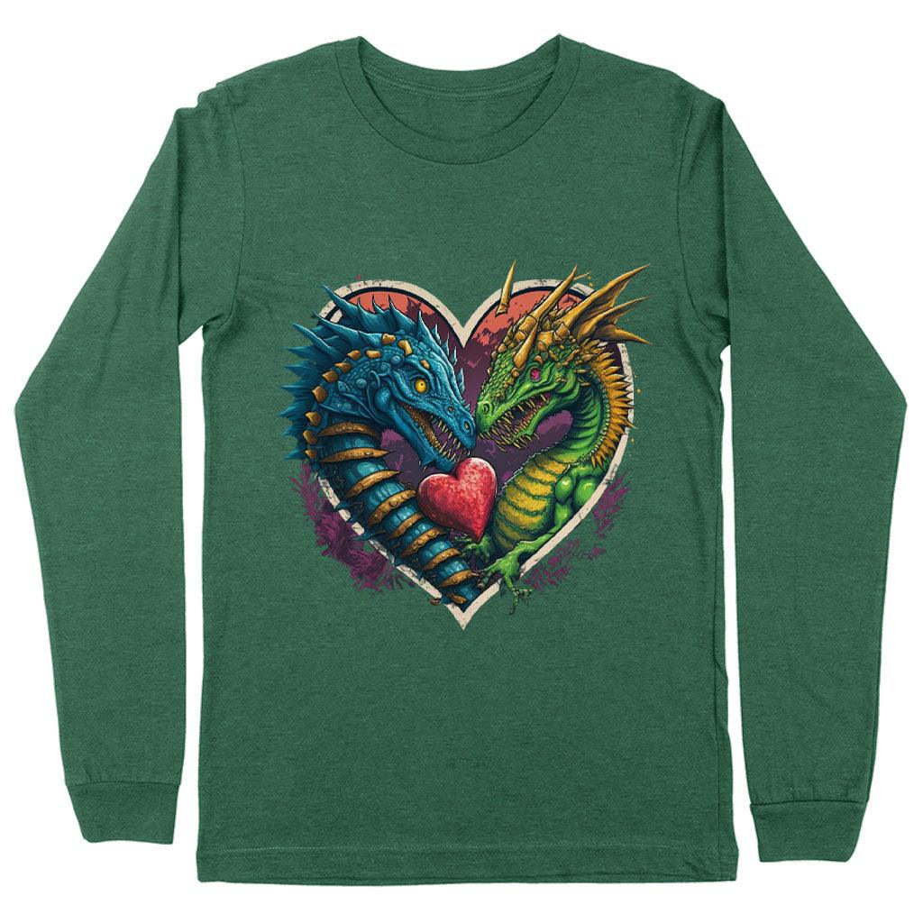 Animal Themed Long Sleeve T-Shirt - Dinosaur Graphic T-Shirt - Colorful Long Sleeve Tee - MRSLM