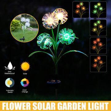 Solar Powered LED Lawn Light Simulation Colorful Flower Outdoor Garden Yard Lamp for Outdoor Path Home Decor - MRSLM