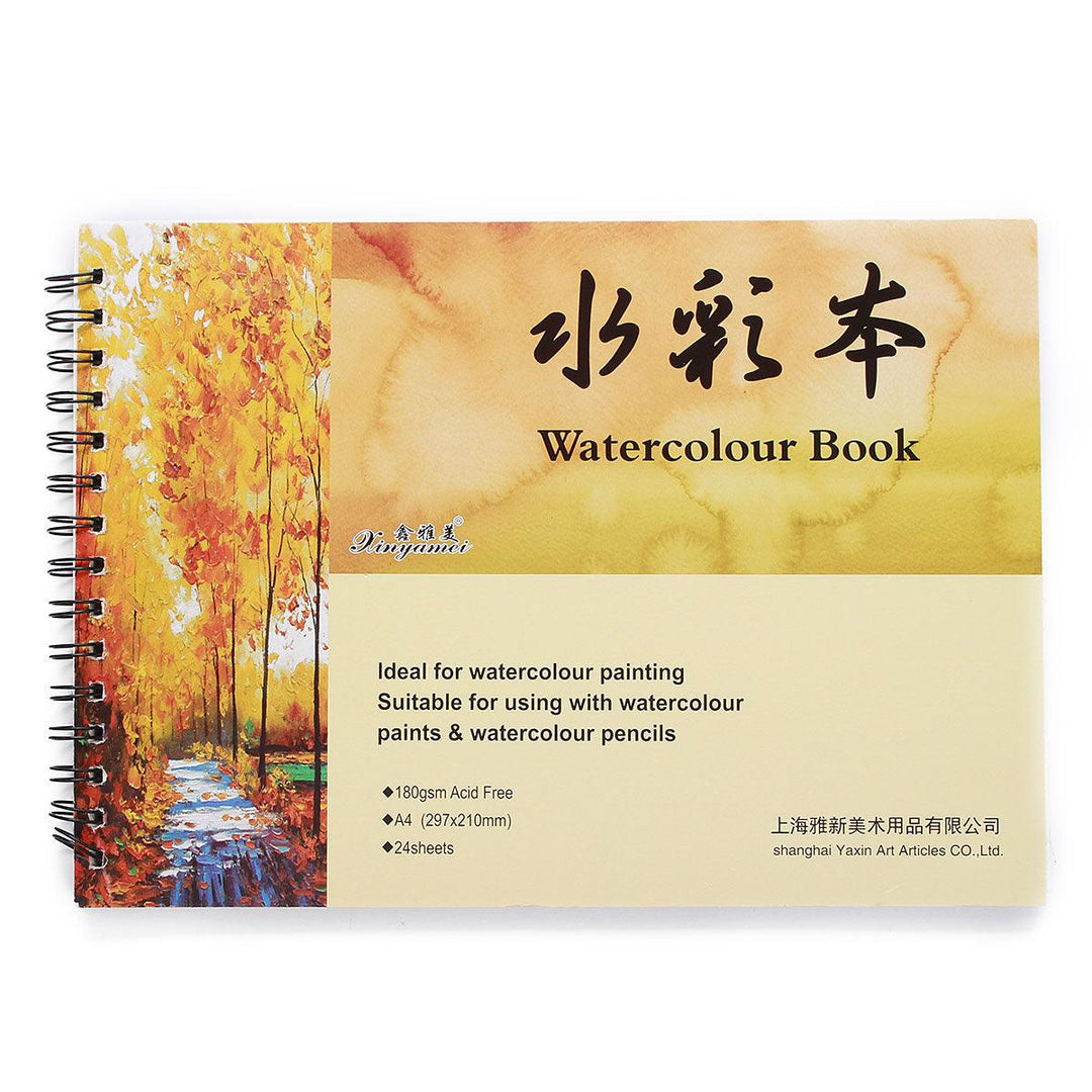 A4 24 Pages Watercolour Paper Art Sketchbook Pad Journal Drawing Paint Book Stationery Painting Supplies - MRSLM