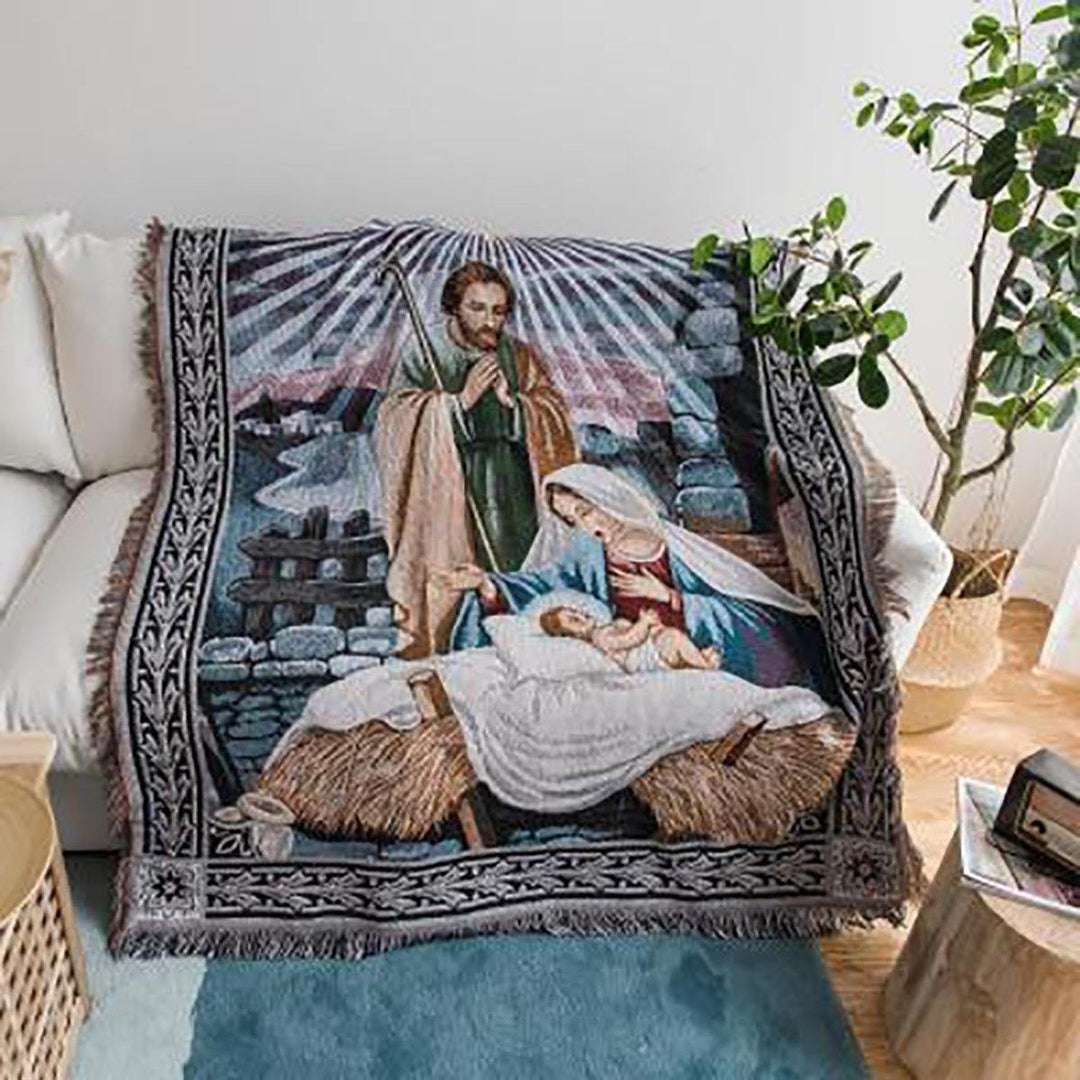 Folding Decorative Blanket Knit Tapestry Prayer Carpet Middle East Sofa Towel for Home Textiles - MRSLM