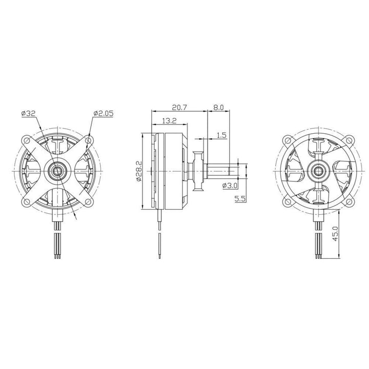 Racerstar BR2304 1850KV 2-3S Brushless Motor For RC Airplane Model - MRSLM