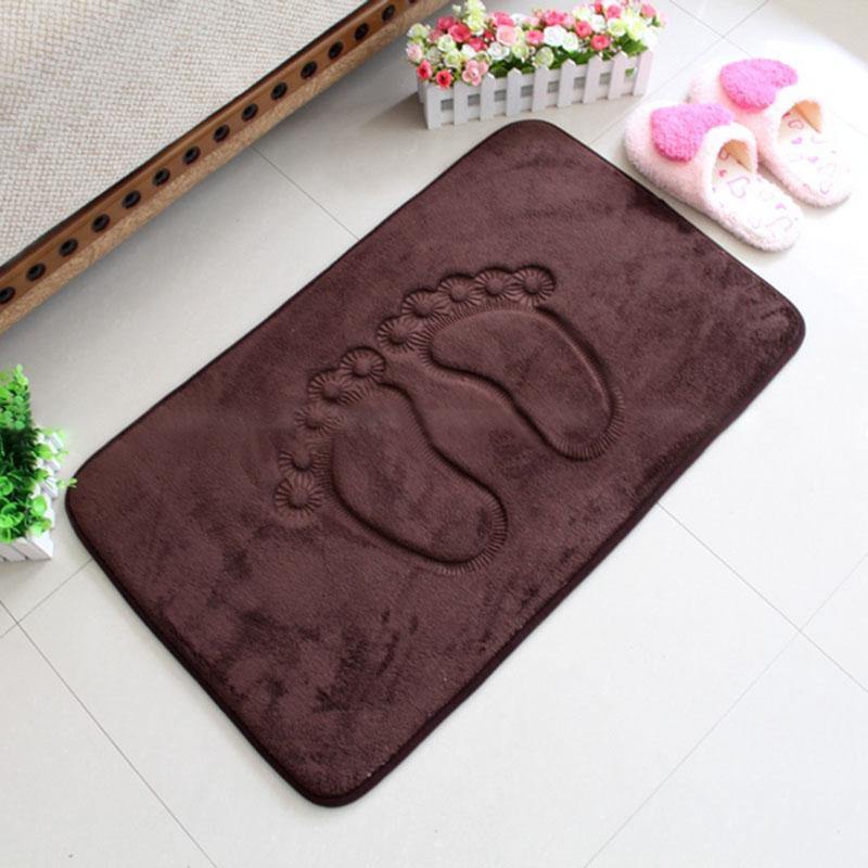 Embossed Memory Foam Carpet Feet Slip-resistant Waterproof Comfortable Absorbent Mats Doormat Memory Foam Chronic Rebound 3D Printing Footprint Absorbent Non-slip Mat - MRSLM