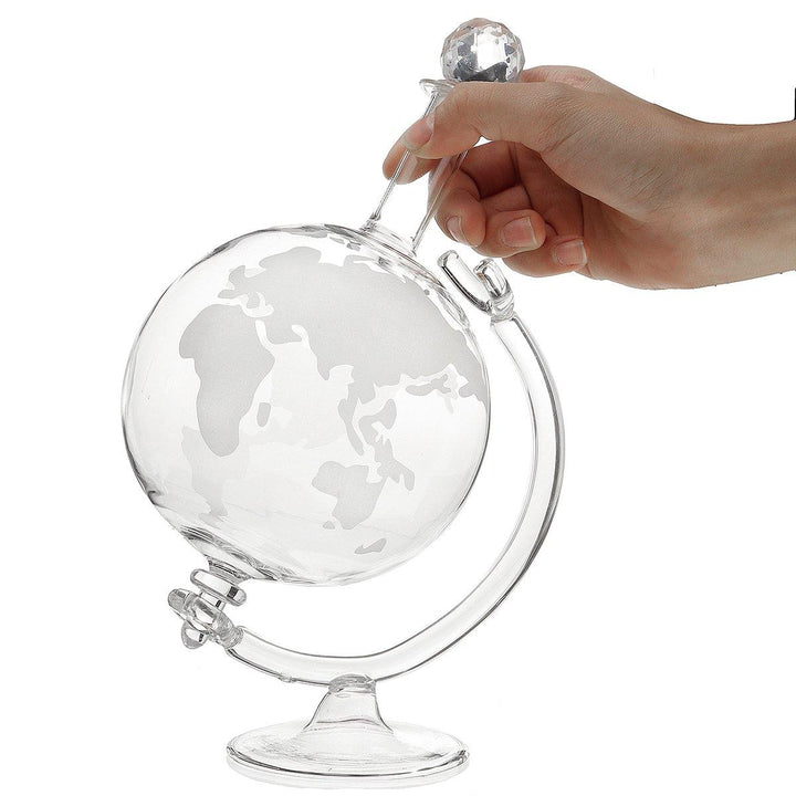 1L Whiskey World Globe Glass Crystal Decanter Liquor Spirits Bottles Gift - MRSLM