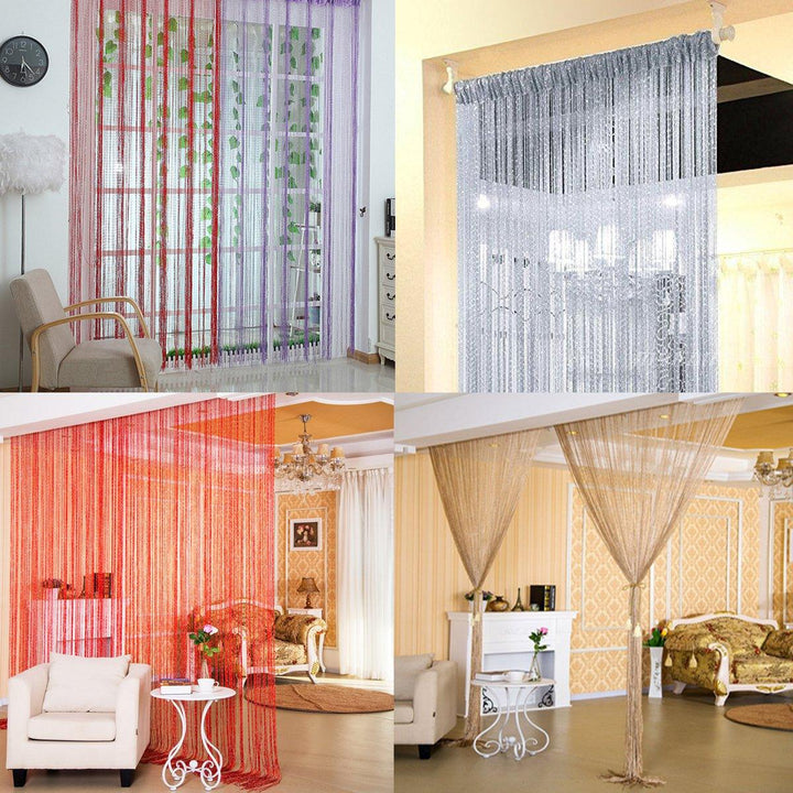 String Door Curtains Bead Window Panel Room Divider Crystal Tassel Fringe Beaded - MRSLM