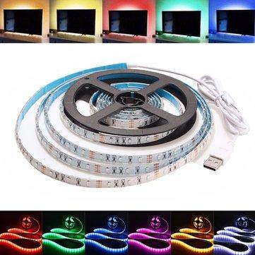 1M Waterproof USB SMD3528 TV Background Computer LED Strip Tape Flexible Light DC5V - MRSLM