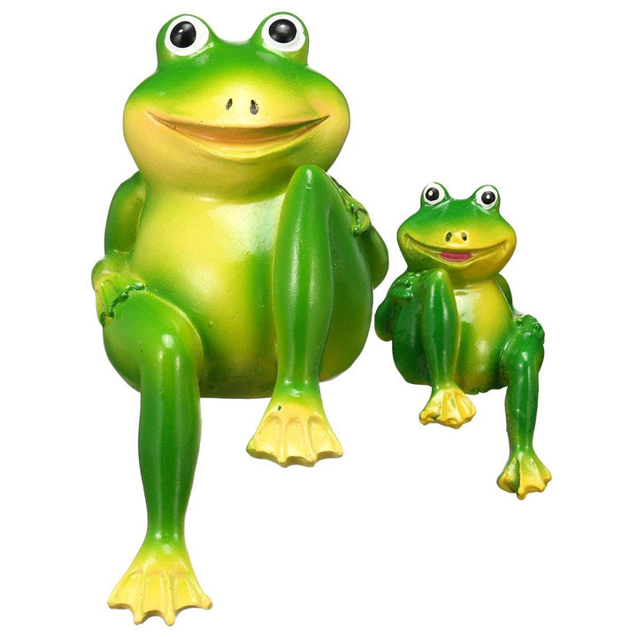 Resin Sitting Frogs Statue Outdoor Frog Sculpture Garden Decorations Ornaments (Small) - MRSLM