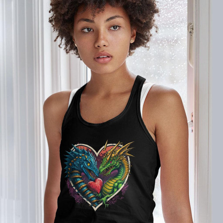 Animal Themed Racerback Tank - Dinosaur Graphic Tank - Colorful Workout Tank - MRSLM