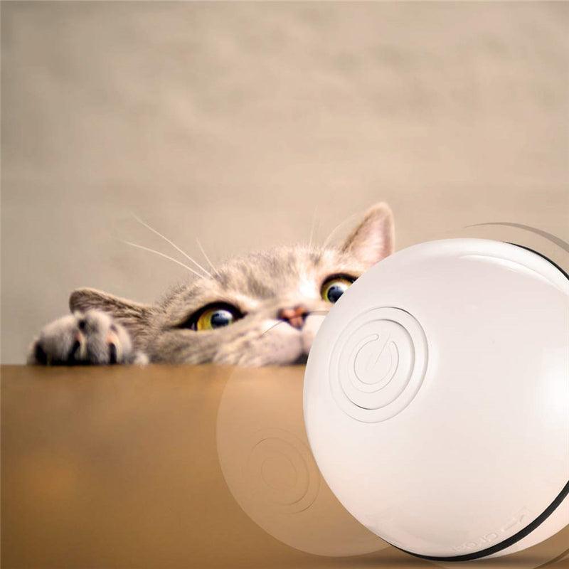 Smart Interactive Pet Toys LED Luminous Ball USB Charging Smart Cat Toy Automatic 360 Degree Self Rolling Balls - MRSLM