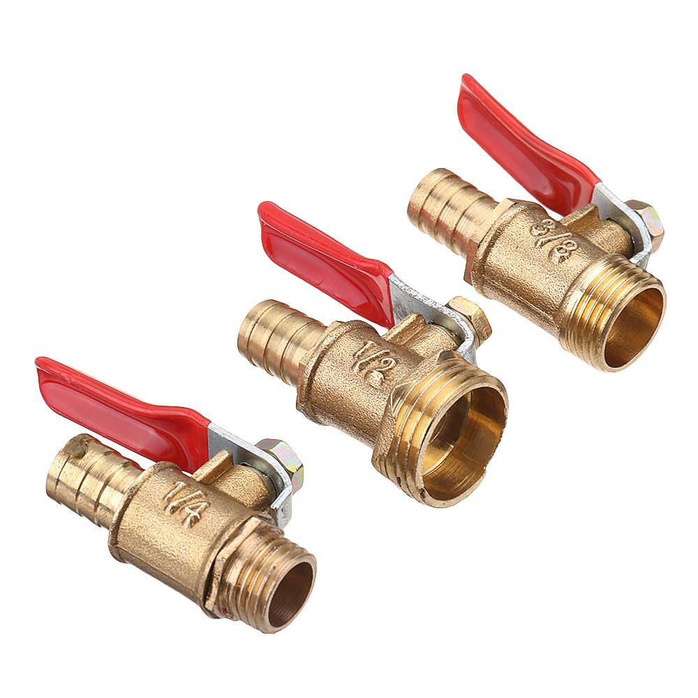 10mm Hose Barb to BSP Male Thread 1/2" 3/8" 1/2" Brass Inline Ball Valve Pipe Hose Coupler Adapter - MRSLM