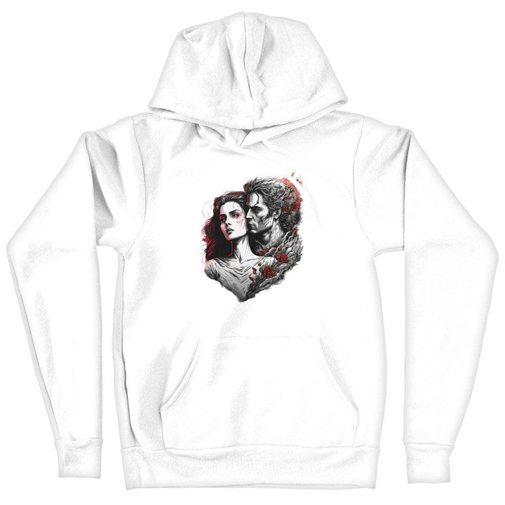 Rose Print Hooded Sweatshirt - Graphic Hoodie - Love Print Hoodie - MRSLM