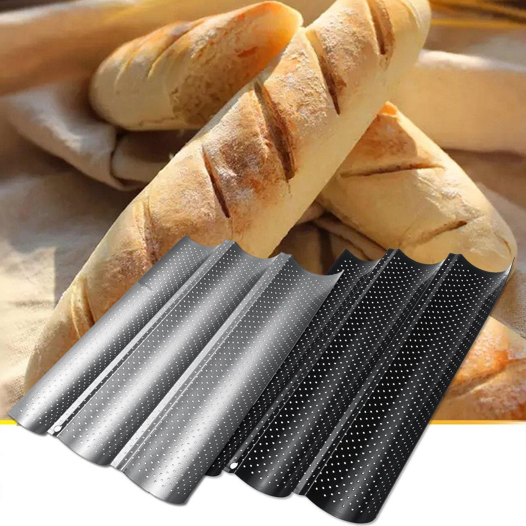 2/3 Grooves Alloy Non Stick French Bread Baking Tray Baguette Pan Tin Tray Bakeware Mold - MRSLM