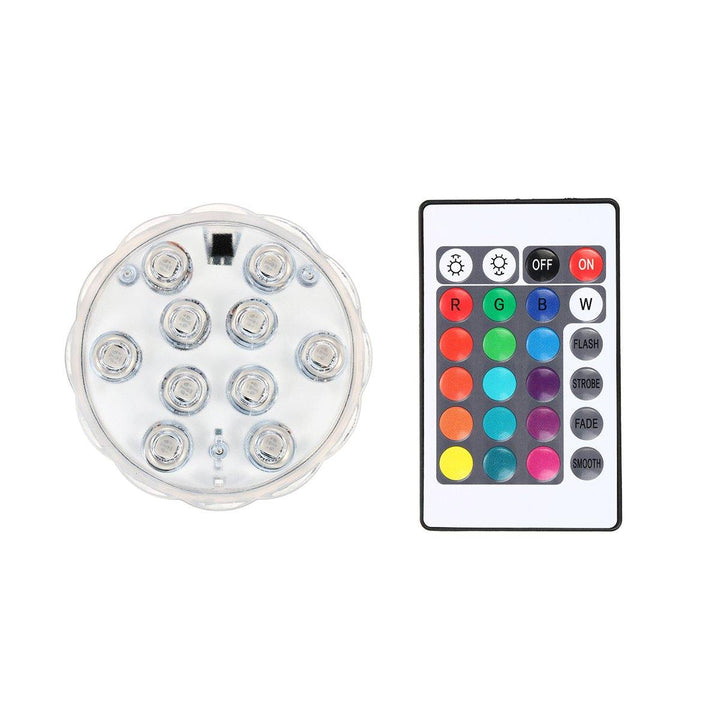 1/2/4Pcs LED RGB Submersible Swimming Pool Light Remote Underwater Pond Lamp Bulbs IP68 - MRSLM