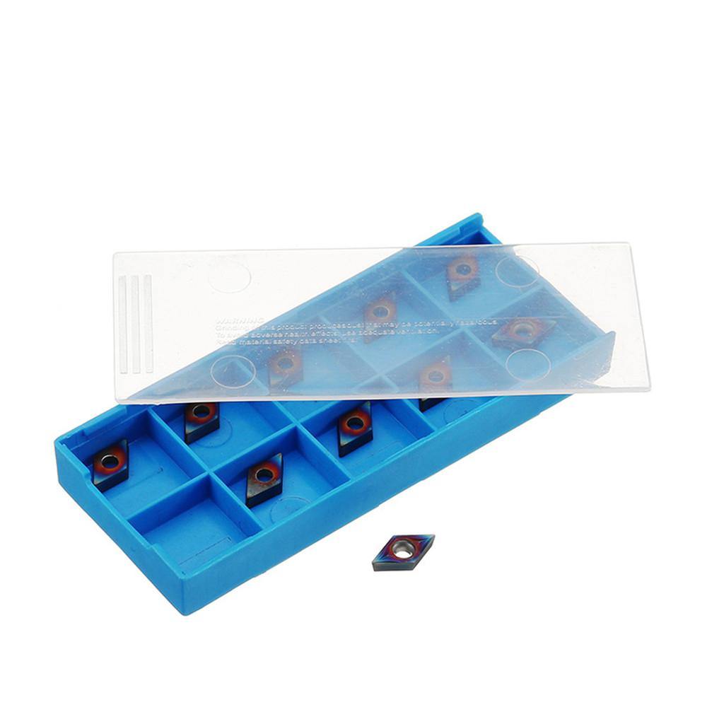 Drillpro 10pcs HRC45 Blue Nano DCMT070204 YBC251 Carbide Insert for SDJCR/SDNCN/SDQCR Turning Tool - MRSLM