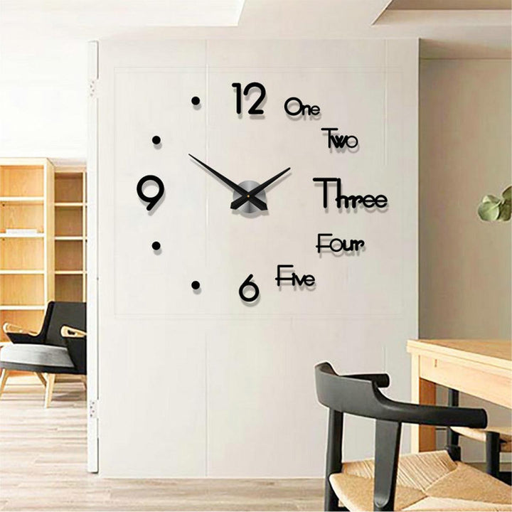 3D Modern DIY Wall Clock Mirror Surface Sticker Mechanism Clock Home Living Room Office Decor Clocks Acrylic - MRSLM