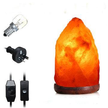 18 X 12CM Natural Himalayan Ionic Air Purifier Rock Crystal Salt Lamp Table Night Light - MRSLM