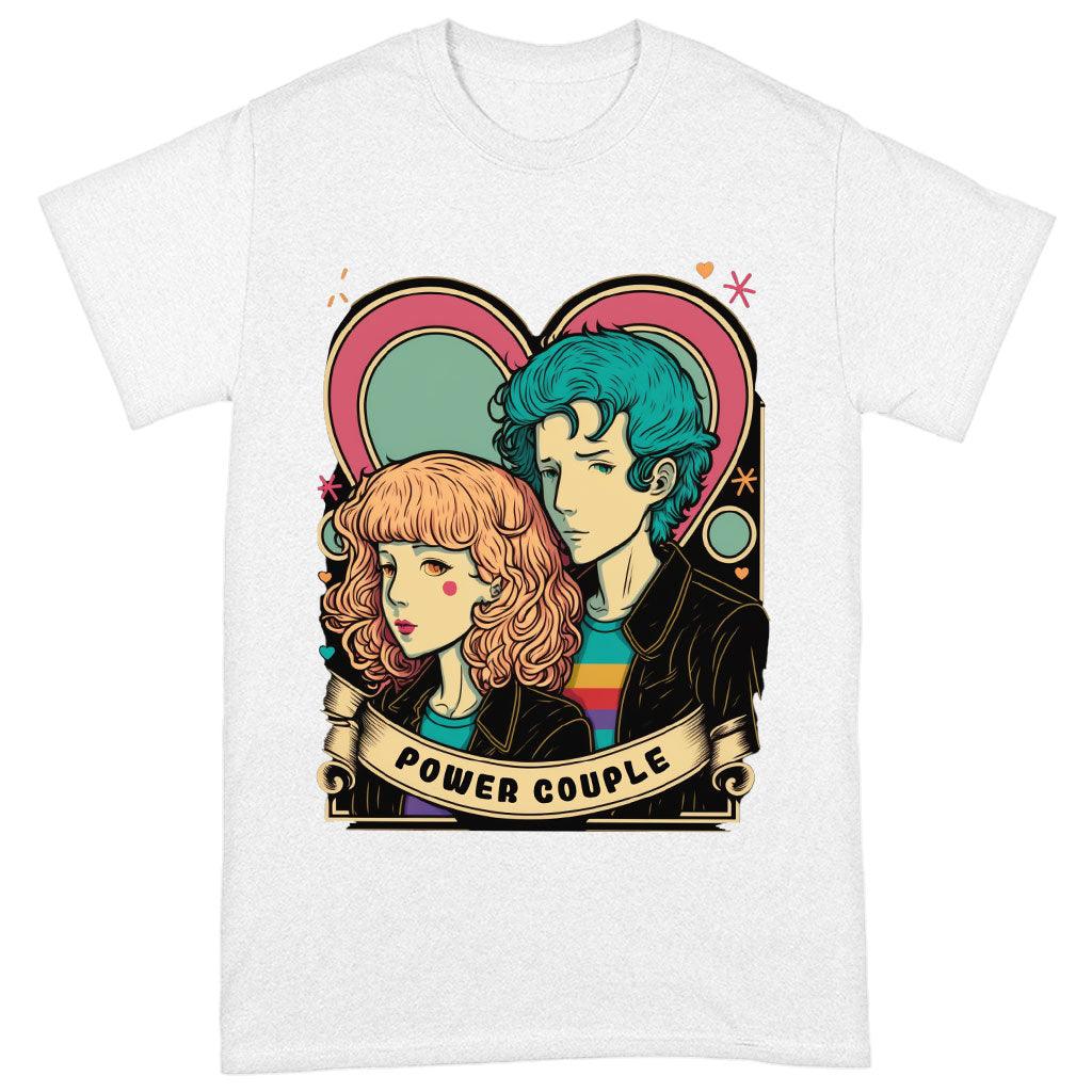 Power Couple Heavy Cotton T-Shirt - Love Tee Shirt - Art T-Shirt - MRSLM