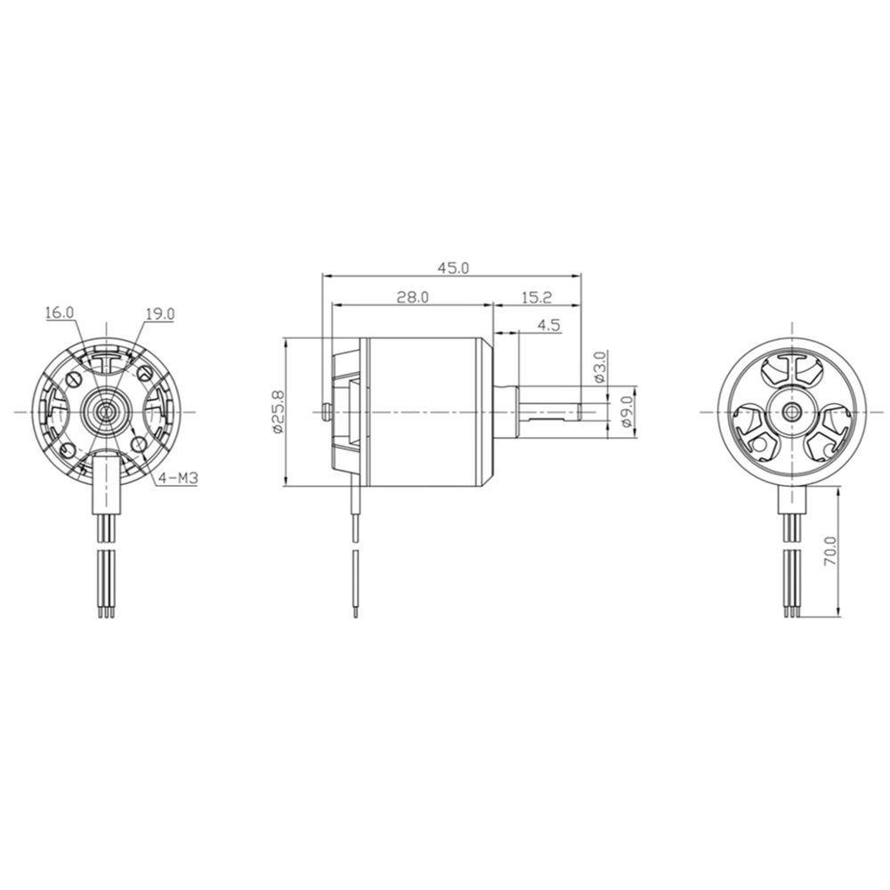 Racerstar BR2630 1050KV 2-4S Brushless Motor For RC Airplane Model - MRSLM