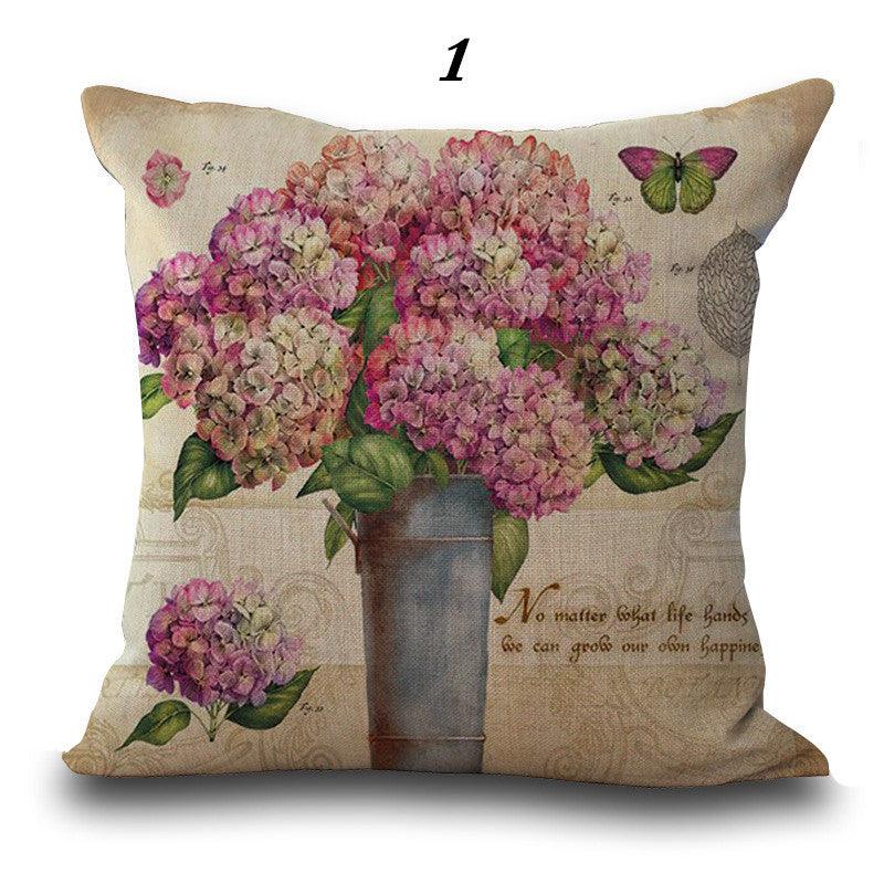 45x45cm Flower Style Cartoon Decorative Sofa Pillow Case Modern Floral Printed Cushion Cover - MRSLM