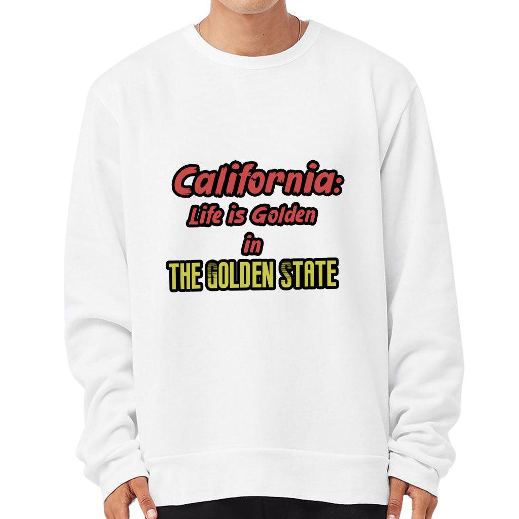 California the Golden State Sponge Fleece Sweatshirt - Trendy Classic Sweatshirt - Cool Design Sweatshirt - MRSLM