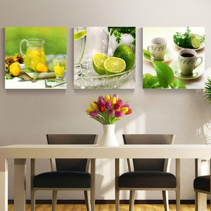 3Pcs Fruit Canvas Print Paintings Wall Decorative Print Art Pictures Frameless Wall Hanging Decorations for Home Office - MRSLM