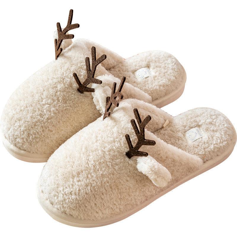 Plush Cotton Slippers For Women's Home Indoor Warm Floor Winter Cotton Shoes - MRSLM