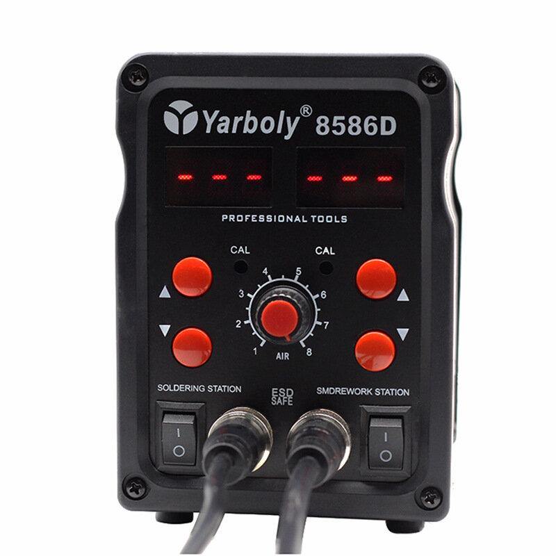 Yarboly 8586D LED Digital Soldering Station Hot Air Gun Rework Station Electric Soldering Iron For Phone PCB IC SMD BGA Welding - MRSLM