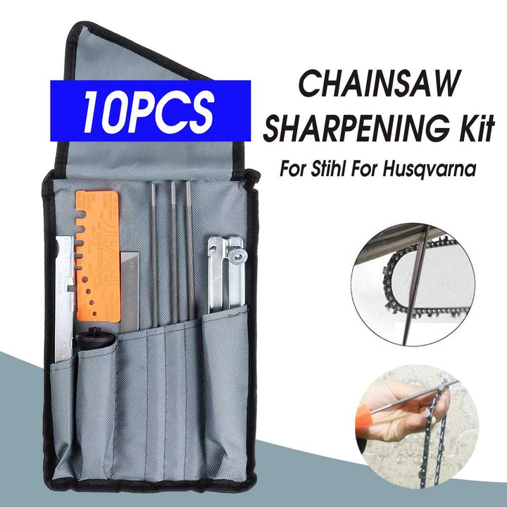10x Chain Saw Sharpening File Filing Kit Files Tool Chain Sharpener For Husqvarna - MRSLM