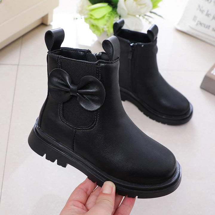 Korean Style Mid-tube Boots British Style Leather - MRSLM