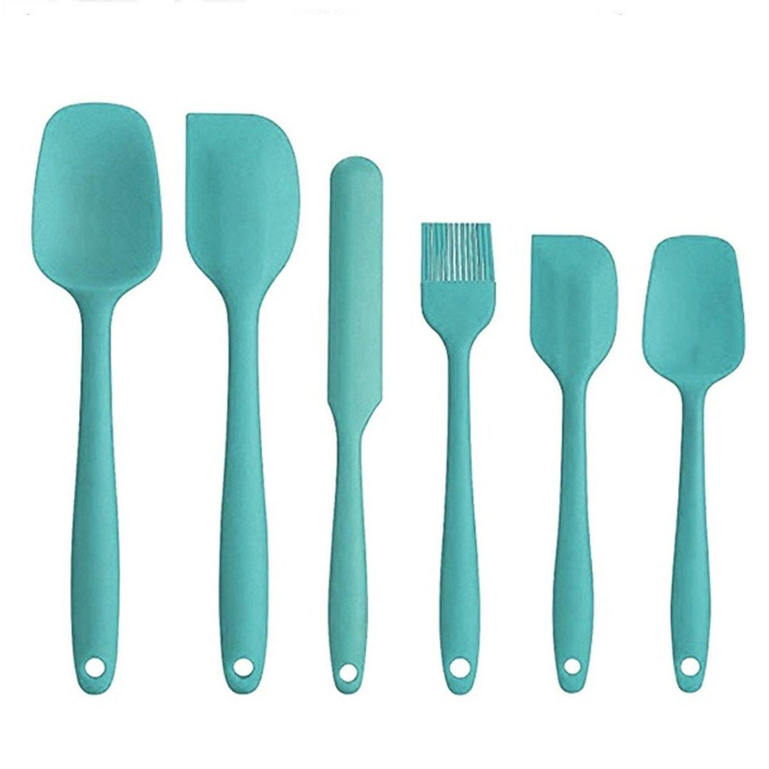 6PCS Non-Stick Rubber Spatula Set Heat-Resistant Spatula Kitchen Utensils Set Tools Kit - MRSLM