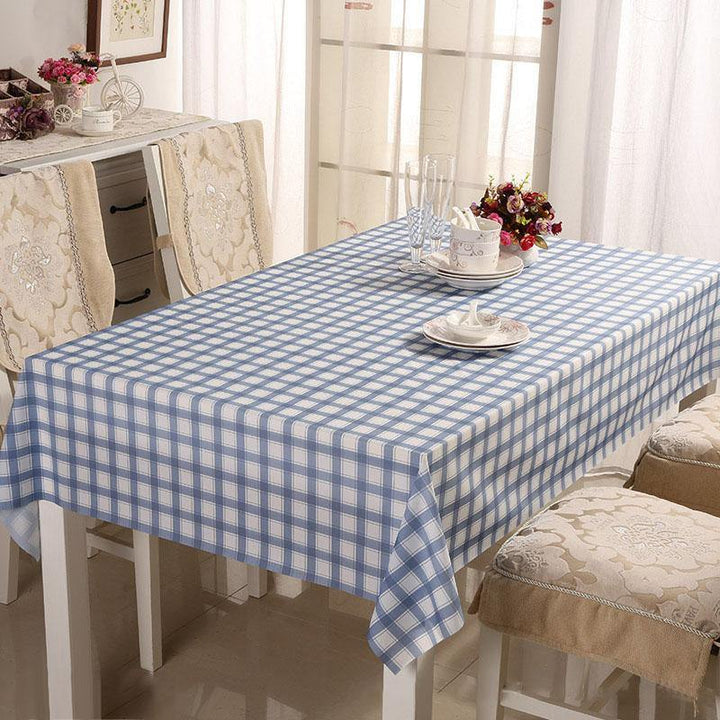 PVC Tasteless Waterproof Tablecloth Transparent Soft Glass Table Mat Stripe Grid Printing Table Cloth - MRSLM