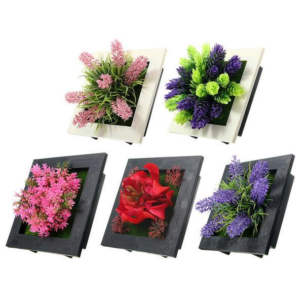 SquarE-mounted Vertical Wall Hanging Artificial Flower Home Office Decoration - MRSLM