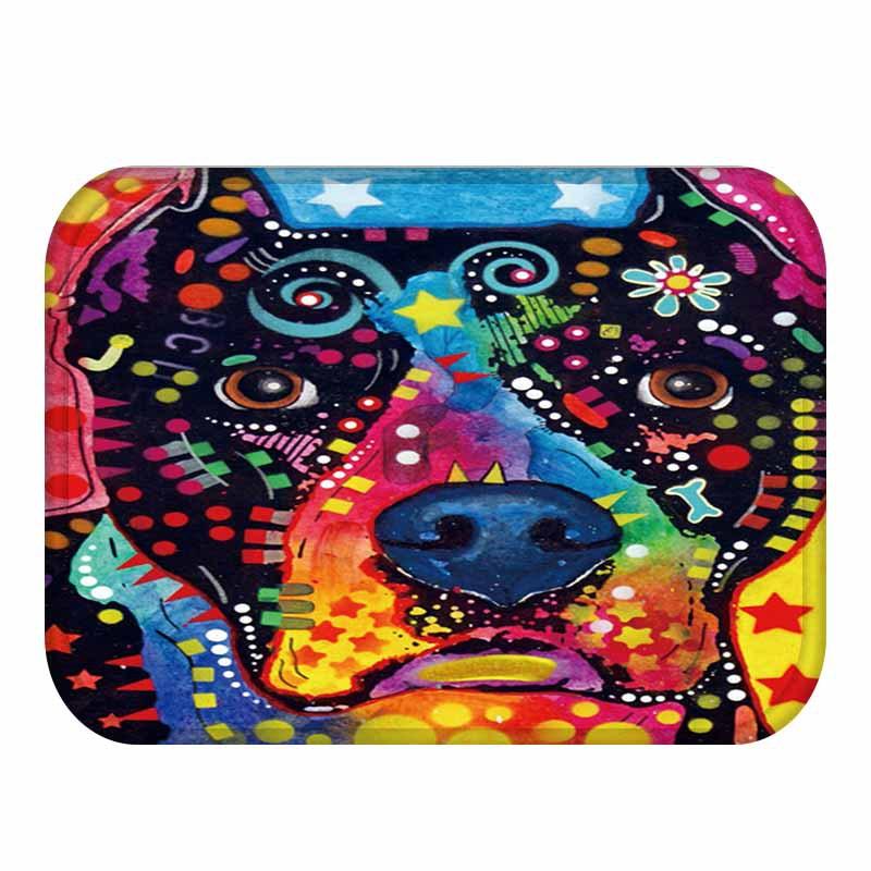 KC-M1 40x60cm Animal Dog Painting Mat Coral Fleece Rug Absorbent Bathroom Anti Slip Carpet - MRSLM